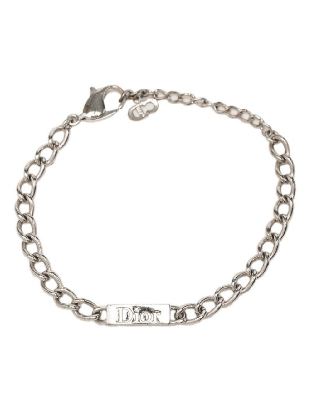 Dior Logo Chain Bracelet Silver Metal